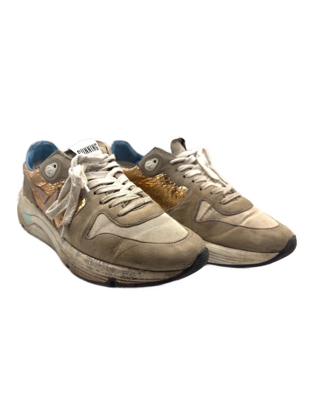 Golden Goose Running Tan and Gold Sneakers 40 - Picture 11 of 15